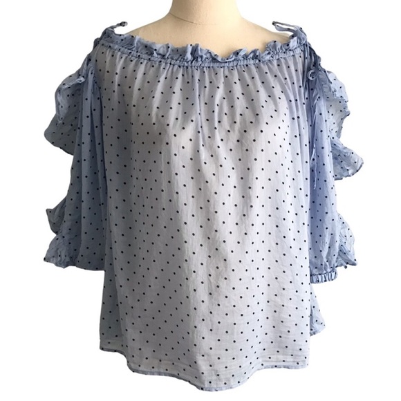 Seed Heritage Tops - SEED HERITAGE Polka Dot Off The Shoulder Top